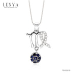 LENYA จี้ Zodiac พลอยไพลิน ประจำราศีกันย์ เสริมความรักและความสุข ตัวเรือนเงิน925 ชุบทองคำขาว