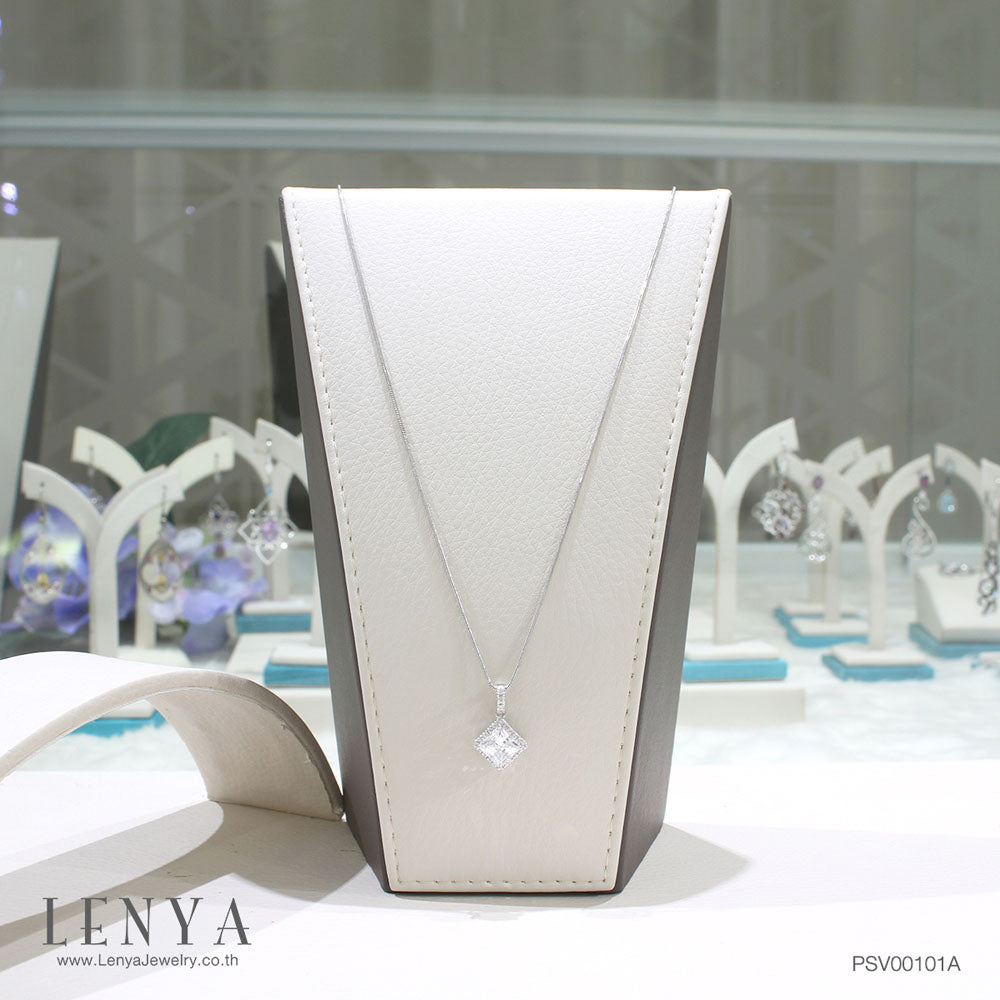 LENYA จี้ CZ จาก Swarovski เสริมลุคเรียบหรู ขนาด 6 มิล ตัวเรือนเงินแท้925 ชุบทองคำขาว