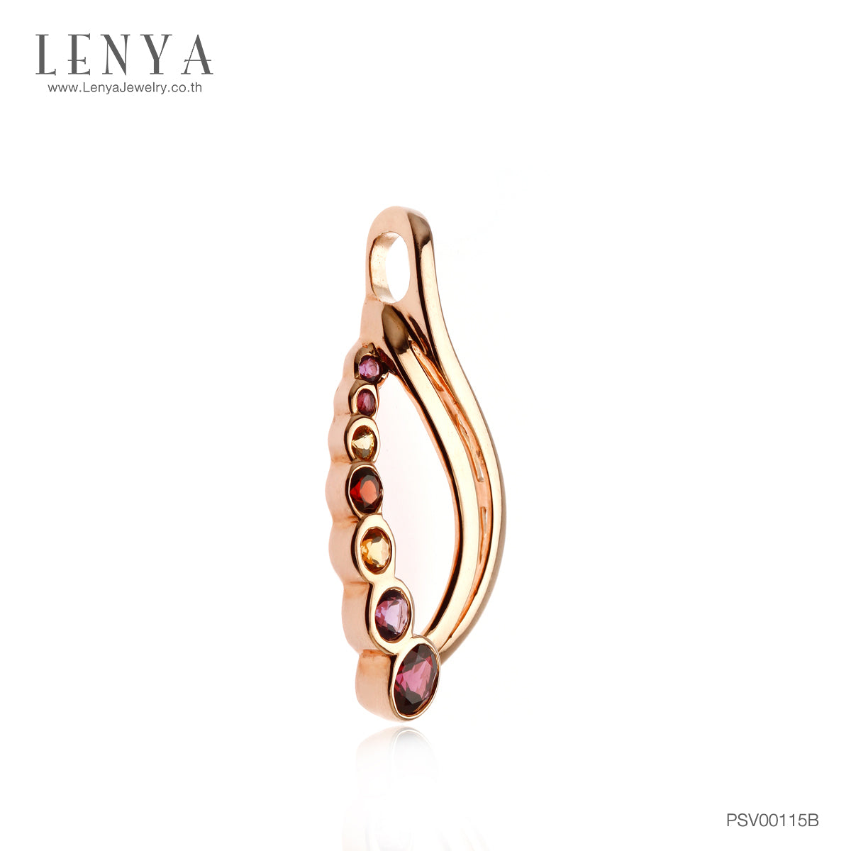 LENYA จี้เงินแท้ ประดับด้วยพลอย อเมทิสต์, ซิทริน, โกเมน, โรโดไลท์ และ Yellow Sapphire