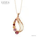 LENYA จี้เงินแท้ ประดับด้วยพลอย อเมทิสต์, ซิทริน, โกเมน, โรโดไลท์ และ Yellow Sapphire