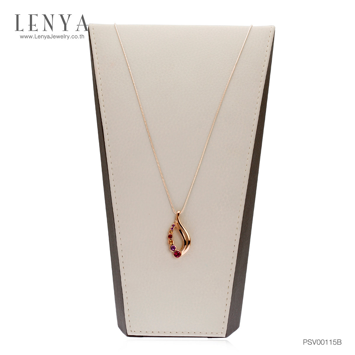 LENYA จี้เงินแท้ ประดับด้วยพลอย อเมทิสต์, ซิทริน, โกเมน, โรโดไลท์ และ Yellow Sapphire