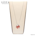 LENYA จี้ของขวัญ เงินแท้ 925 ประดับพลอยชมพู (Pink Sapphire) ทับทิม( Ruby) ชุบทองขาว สุดน่ารัก ในวันที่สดใส
