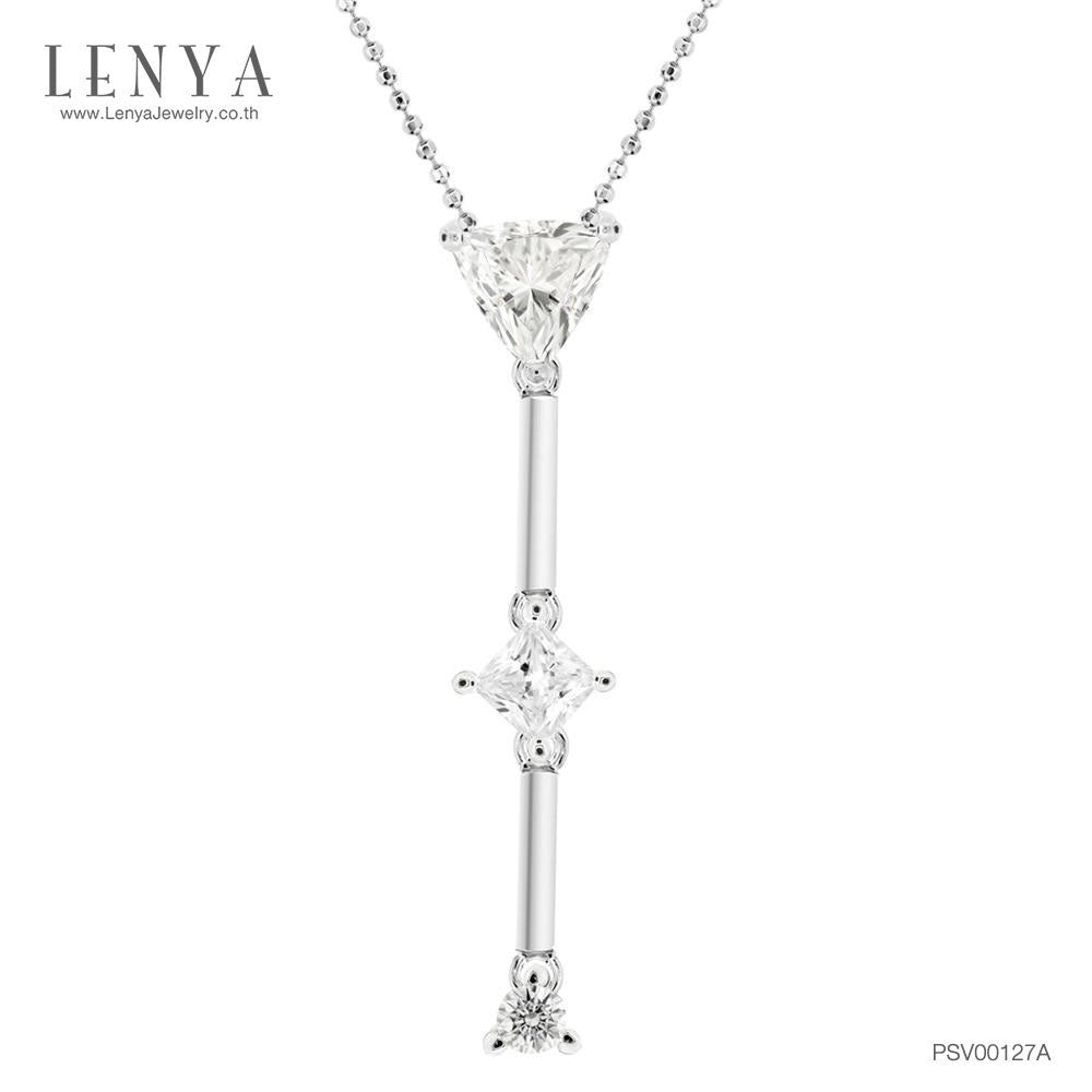 LENYA จี้ CZ DiamondLike เสริมลุคใส่สบายทุกวัน ขนาด 6 มิล ตัวเรือนเงินแท้925 ชุบทองคำขาว