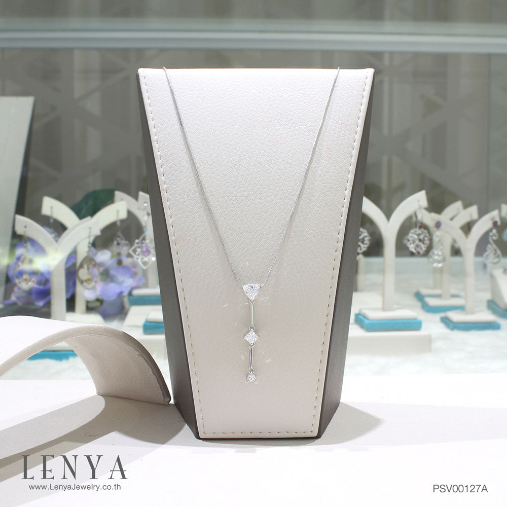 LENYA จี้ CZ DiamondLike เสริมลุคใส่สบายทุกวัน ขนาด 6 มิล ตัวเรือนเงินแท้925 ชุบทองคำขาว