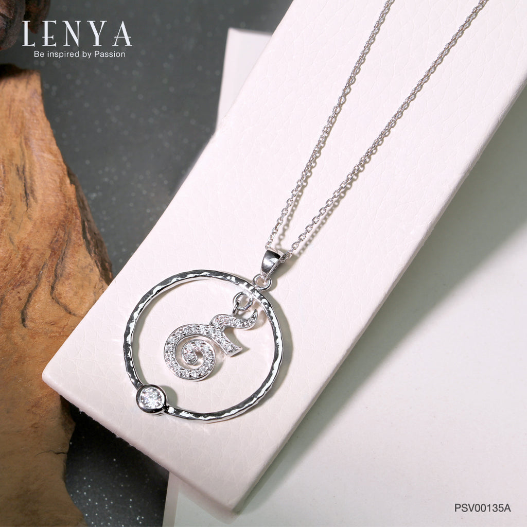 LENYA จี้ LenYa ดีไซน์เลข ๙  ไทย ประดับเพชร DiamondLike ตัวเรือนเงินแท้ชุบทองคำขาว