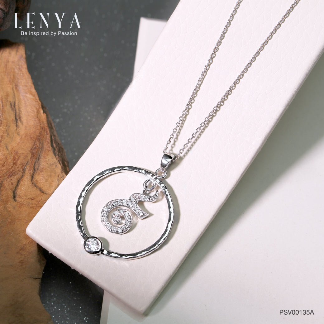 LENYA จี้ LenYa ดีไซน์เลข ๙  ไทย ประดับเพชร DiamondLike ตัวเรือนเงินแท้ชุบทองคำขาว