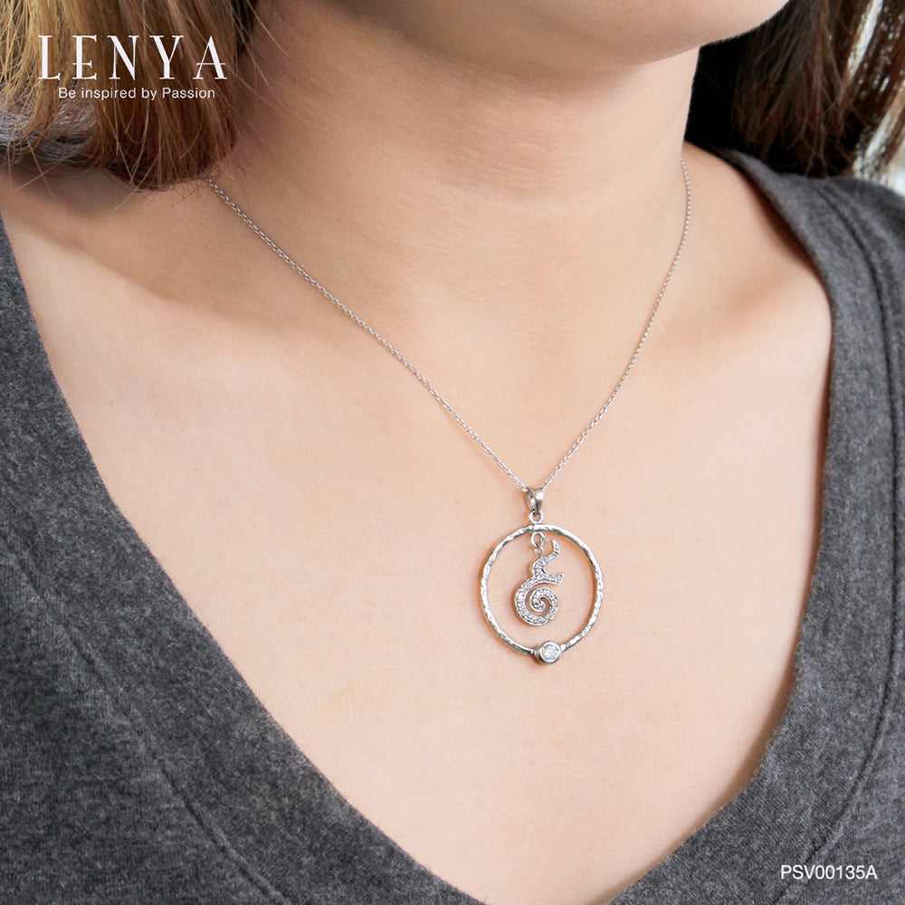 LENYA จี้ LenYa ดีไซน์เลข ๙  ไทย ประดับเพชร DiamondLike ตัวเรือนเงินแท้ชุบทองคำขาว