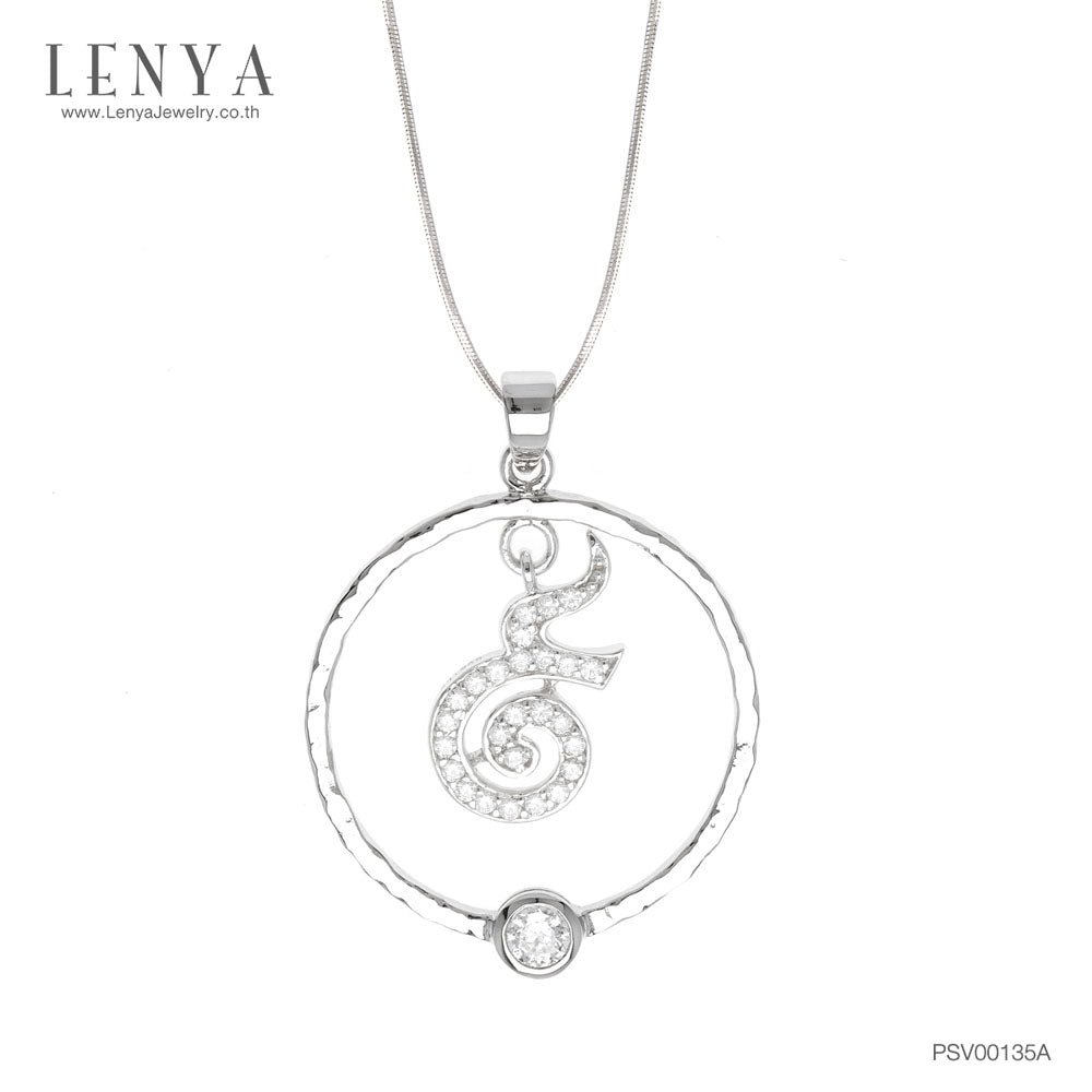 LENYA จี้ LenYa ดีไซน์เลข ๙  ไทย ประดับเพชร DiamondLike ตัวเรือนเงินแท้ชุบทองคำขาว