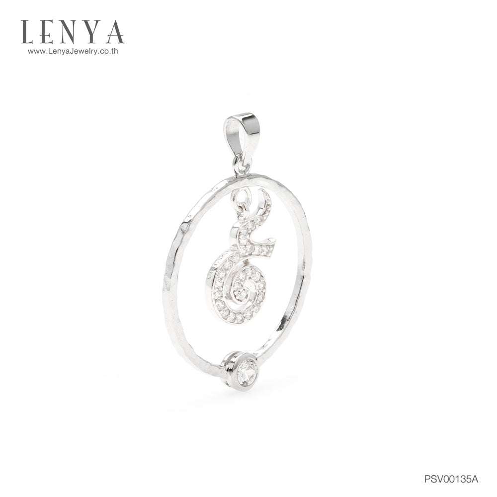 LENYA จี้ LenYa ดีไซน์เลข ๙  ไทย ประดับเพชร DiamondLike ตัวเรือนเงินแท้ชุบทองคำขาว