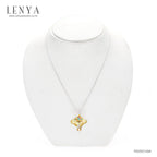 LENYA จี้รูปใบแปะก๊วย ตัวเรือนเงินแท้ชุบทองคำ ประดับด้วย SWAROVSKI ZIRCONIA สีเขียวมิ้นท์ ชมพูแฟนซี และสีอำพัน สีสันสดใส เป็นมงคลกับผู้สวมใส่