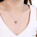 LENYA จี้รูปแอปเปิ้ล ผลไม้แห่งความรัก ประดับโกเมน ตัวเรือนเงินแท้ 925 ชุบทองคำขาว ใส่ยังไงก็น่ารัก