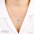 LENYA จี้ CZ สีขาว DiamondLike เสริมลุคใส่สบายทุกวัน ขนาด 1.5 มิล ตัวเรือนเงินแท้925 ชุบทองคำขาว