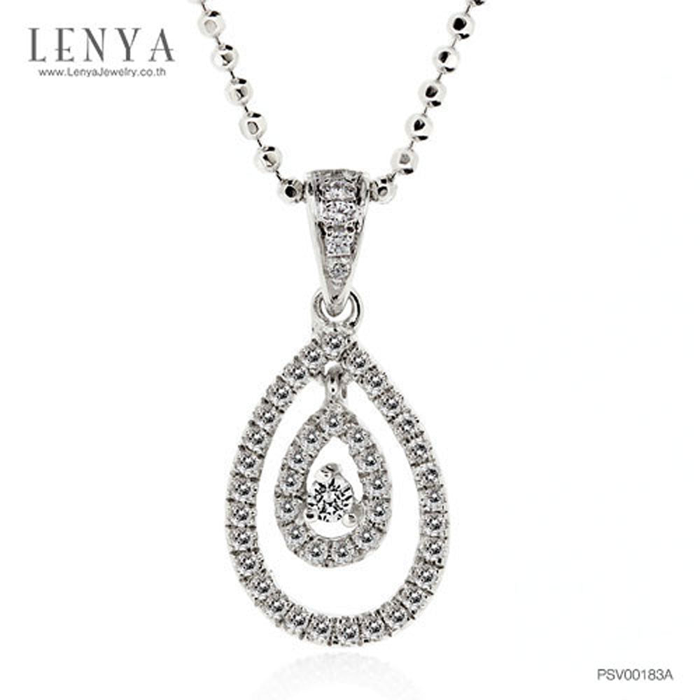 LENYA จี้ CZ DiamondLike เสริมลุคใส่ได้ทุกวัน ขนาด 2 มิล ตัวเรือนเงินแท้925 ชุบทองคำขาว