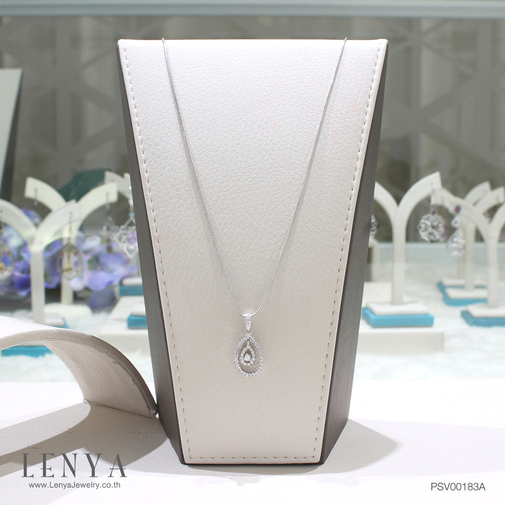 LENYA จี้ CZ DiamondLike เสริมลุคใส่ได้ทุกวัน ขนาด 2 มิล ตัวเรือนเงินแท้925 ชุบทองคำขาว