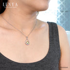 LENYA จี้พลอยเพอริดอท เสริมโชคลาภ ความรัก ชีวิตมั่นคง ขนาด 7x5 มิล ตัวเรือนเงินแท้925 ชุบทองคำขาว