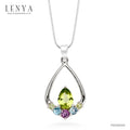 LENYA จี้พลอยเพอริดอท เสริมโชคลาภ ความรัก ชีวิตมั่นคง ขนาด 7x5 มิล ตัวเรือนเงินแท้925 ชุบทองคำขาว