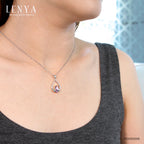LENYA จี้เงินแท้ ประดับพลอยอเมทิสต์ และบลูโทแพซ