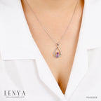 LENYA จี้เงินแท้ ประดับพลอยอเมทิสต์ และบลูโทแพซ