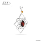 LENYA จี้เงินแท้ ประดับโกเมน และซิทริน
