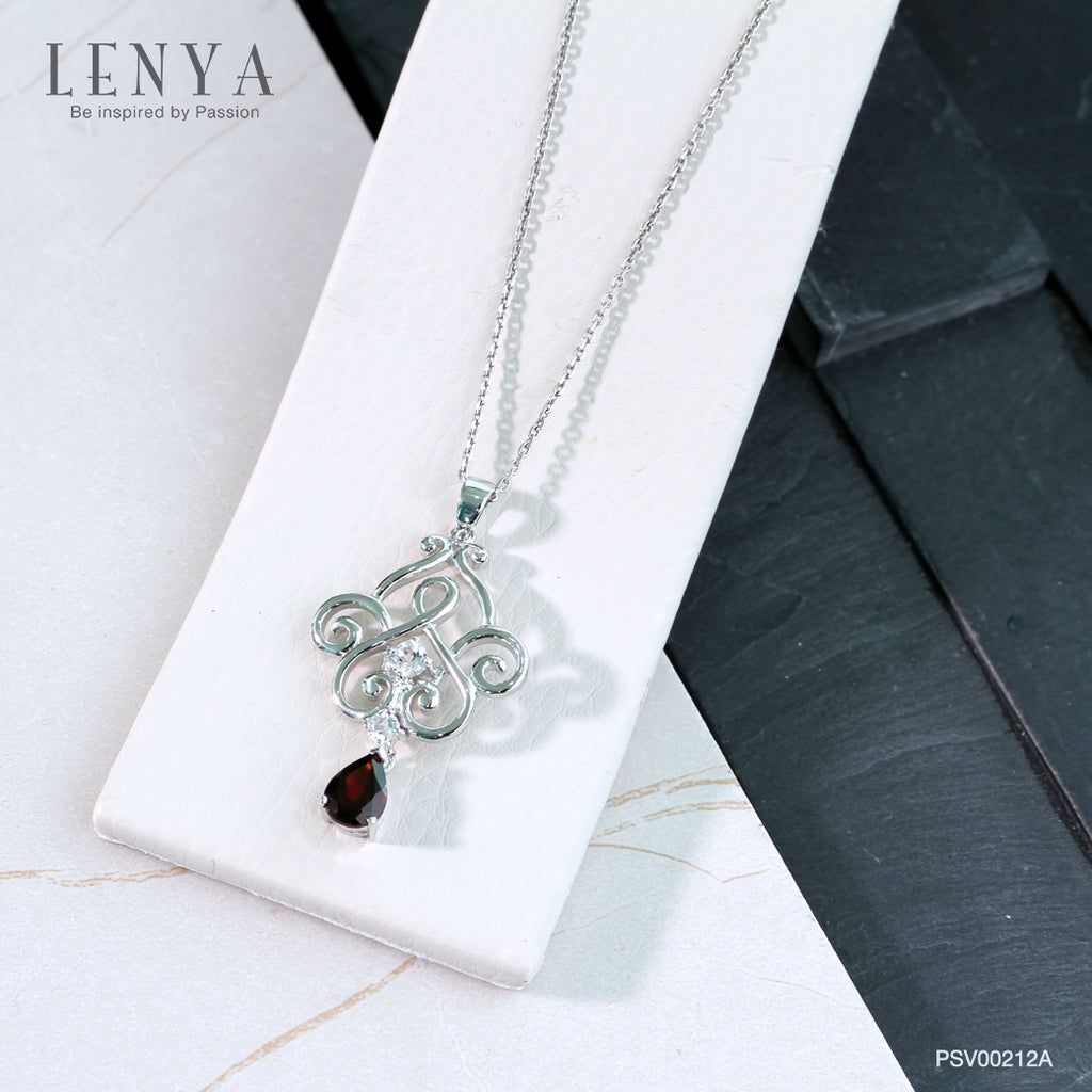 LENYA จี้เงินแท้ ประดับพลอยโกเมน และไวท์โทแพซ เสริมพลังสร้างความสำเร็จ