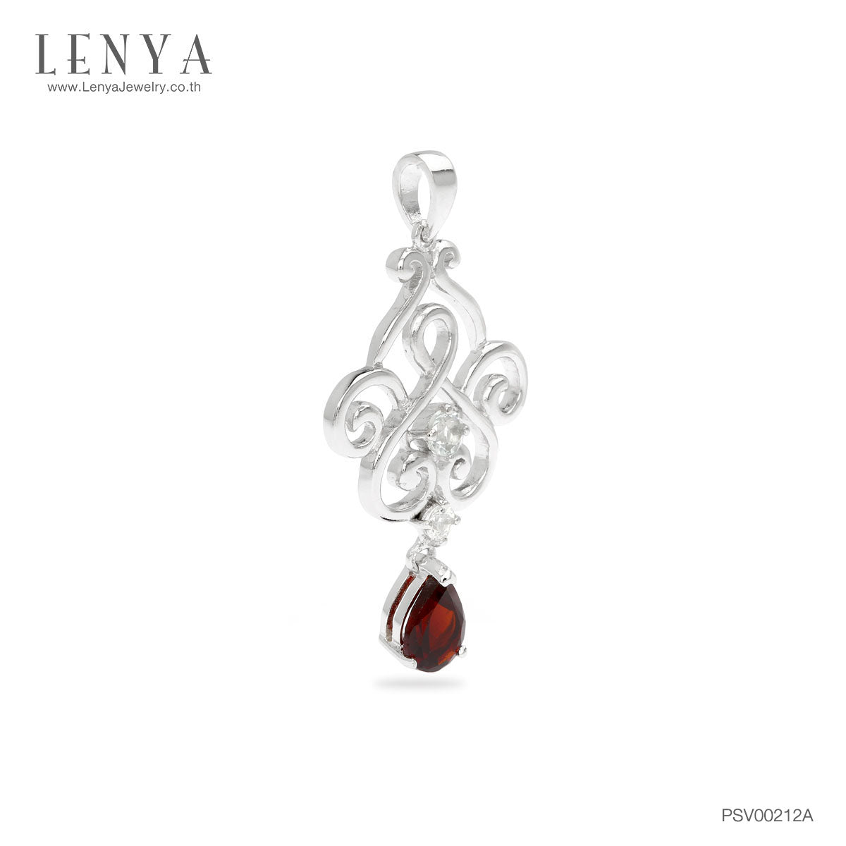LENYA จี้เงินแท้ ประดับพลอยโกเมน และไวท์โทแพซ เสริมพลังสร้างความสำเร็จ