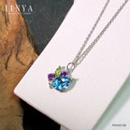LENYA จี้พลอยบลูโทแพซ เสริมความมั่นใจ ชัดเจน ปัญญา ขนาด 8x6 มิล ตัวเรือนเงิน925 ชุบทองคำขาว