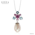 LENYA จี้เงินแท้ ประดับมุก อเมทิสต์ และ บลูโทแพซ