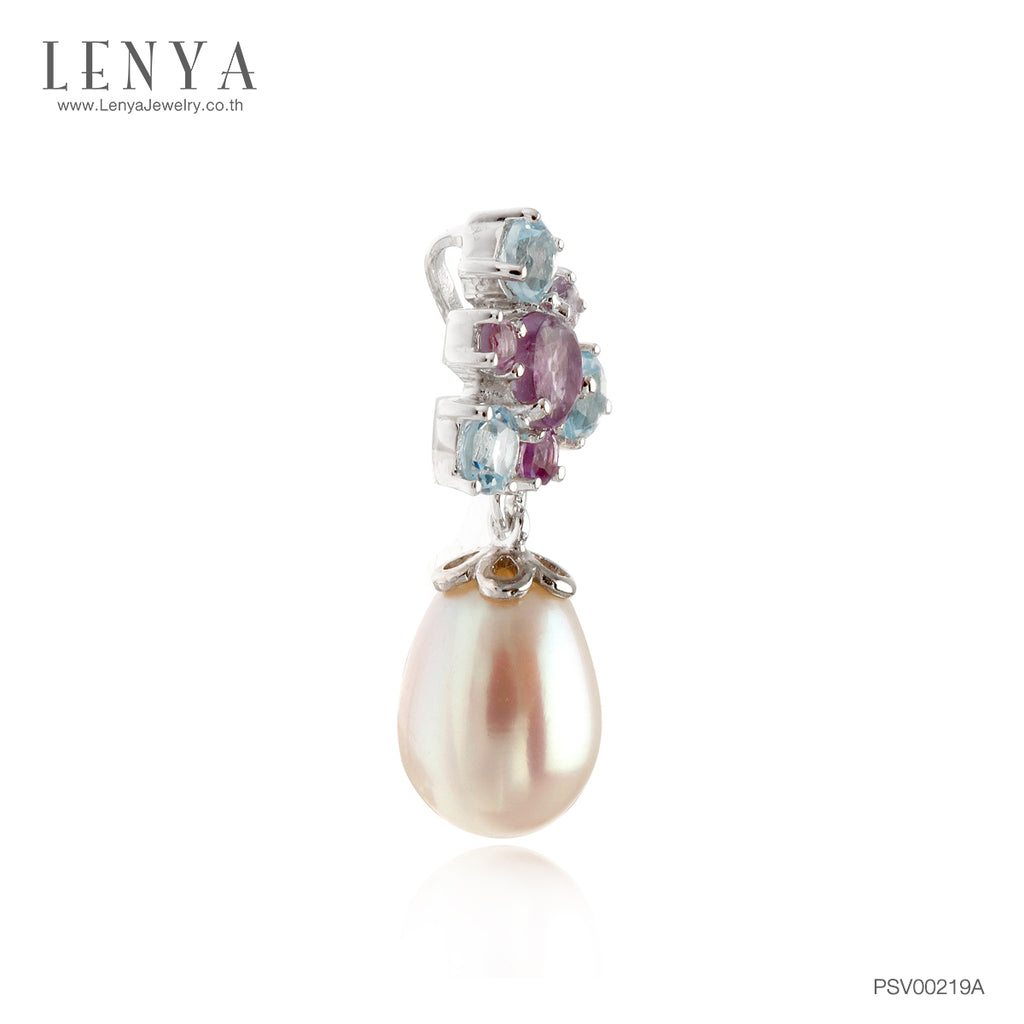LENYA จี้เงินแท้ ประดับมุก อเมทิสต์ และ บลูโทแพซ
