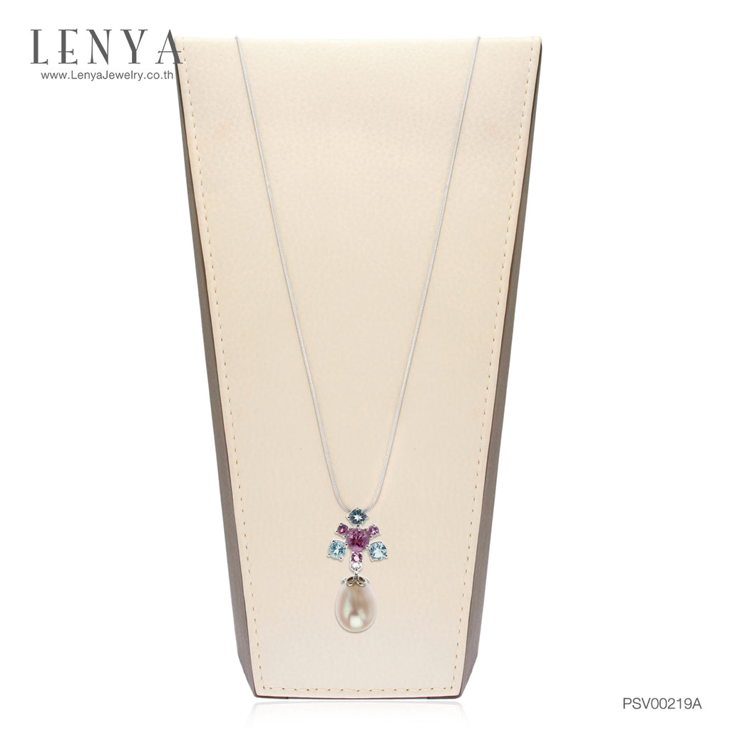 LENYA จี้เงินแท้ ประดับมุก อเมทิสต์ และ บลูโทแพซ