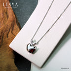 LENYA จี้เงินแท้ ประดับพลอยโกเมน (Garnet) และ ไวท์โทแพซ  (White Topaz) เสริมบุคลิกความมั่นใจ เสริมความร่ำรวย