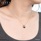 LENYA จี้เงินแท้ ประดับพลอยโกเมน (Garnet) และ ไวท์โทแพซ  (White Topaz) เสริมบุคลิกความมั่นใจ เสริมความร่ำรวย