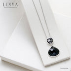 LENYA จี้พลอยโอนิกซ์ ช่วยป้องกันสิ่งชั่วร้าย ขจัดพลังงานลบ ขนาด15มิล ตัวเรือนเงินแท้925 ชุบทองคำขาว