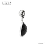 LENYA จี้พลอยโอนิกซ์ ช่วยป้องกันสิ่งชั่วร้าย ขจัดพลังงานลบ ขนาด15มิล ตัวเรือนเงินแท้925 ชุบทองคำขาว