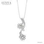 LENYA จี้เงินแท้ ชุบโรเดียม รูปช่อดอกไม้ ประดับด้วย CZ (Cubic Zirconia) เหมาะกับสาวหวานที่ต้องการความโดดเด่น