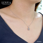 LENYA จี้CZ DiamondLike ดอกไม้สัญลักษณ์ความสวยงาม ความอ่อนโยน ความรัก ตัวเรือนเงินแท้925 ชุบทองคำขาว