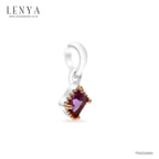 LENYA จี้อเมทีสต์ (Amethyst) ตัวเรือนเงินแท้ชุบโรเดียมและพิ้งโกล์ด ดีไซน์เรียบเก๋ทันสมัย
