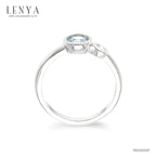 LENYA แหวนพลอยบลูโทแพซ เสริมความมั่นใจ ชัดเจน ปัญญา ขนาด 5 มิล ตัวเรือนเงินแท้925 ชุบทองคำขาว
