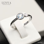 LENYA แหวนพลอยบลูโทแพซ เสริมความมั่นใจ ชัดเจน ปัญญา ขนาด 5 มิล ตัวเรือนเงินแท้925 ชุบทองคำขาว