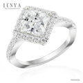 LENYA แหวนเงินแท้ ประดับด้วย Diamondlike สี่เหลี่ยม เรียบหรู เสริมบุคลิกเพิ่มความมั่นใจ ตัวเรือนเงินแท้ 925 ชุบทองขาว