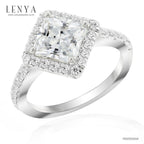 LENYA แหวนเงินแท้ ประดับด้วย Diamondlike สี่เหลี่ยม เรียบหรู เสริมบุคลิกเพิ่มความมั่นใจ ตัวเรือนเงินแท้ 925 ชุบทองขาว