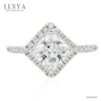 LENYA แหวนเงินแท้ ประดับด้วย Diamondlike สี่เหลี่ยม เรียบหรู เสริมบุคลิกเพิ่มความมั่นใจ ตัวเรือนเงินแท้ 925 ชุบทองขาว
