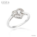 LENYA แหวน CZ สีขาว Diamondlike เสริมบุคลิกเพิ่มความมั่นใจ ขนาด 4 มิล ตัวเรือนเงินแท้925 ชุบทองคำขาว