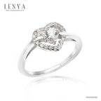 LENYA แหวน CZ สีขาว Diamondlike เสริมบุคลิกเพิ่มความมั่นใจ ขนาด 4 มิล ตัวเรือนเงินแท้925 ชุบทองคำขาว