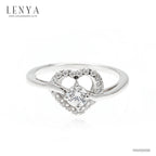 LENYA แหวน CZ สีขาว Diamondlike เสริมบุคลิกเพิ่มความมั่นใจ ขนาด 4 มิล ตัวเรือนเงินแท้925 ชุบทองคำขาว