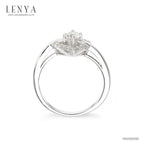 LENYA แหวน CZ สีขาว Diamondlike เสริมบุคลิกเพิ่มความมั่นใจ ขนาด 4 มิล ตัวเรือนเงินแท้925 ชุบทองคำขาว
