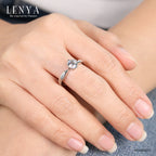 LENYA เครื่องประดับ  LENYA ETERNAL แหวนดีไซน์เรียบหรู ชูเดี่ยวประดับด้วย Swarovski Zirconia ตัวเรือนเงินแท้ชุบทองคำขาว