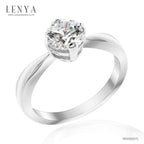 LENYA เครื่องประดับ  LENYA ETERNAL แหวนดีไซน์เรียบหรู ชูเดี่ยวประดับด้วย Swarovski Zirconia ตัวเรือนเงินแท้ชุบทองคำขาว