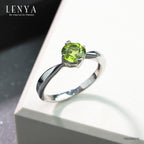 LENYA แหวนเพอริดอท( peridot) ตัวเรือนเงินแท้925 ชุบทองคำขาว  สวยคลาสสิค  เสริมบุคลิกเพิ่มความมั่นใจ