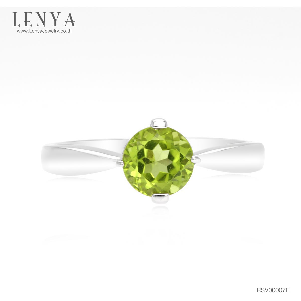 LENYA แหวนเพอริดอท( peridot) ตัวเรือนเงินแท้925 ชุบทองคำขาว  สวยคลาสสิค  เสริมบุคลิกเพิ่มความมั่นใจ