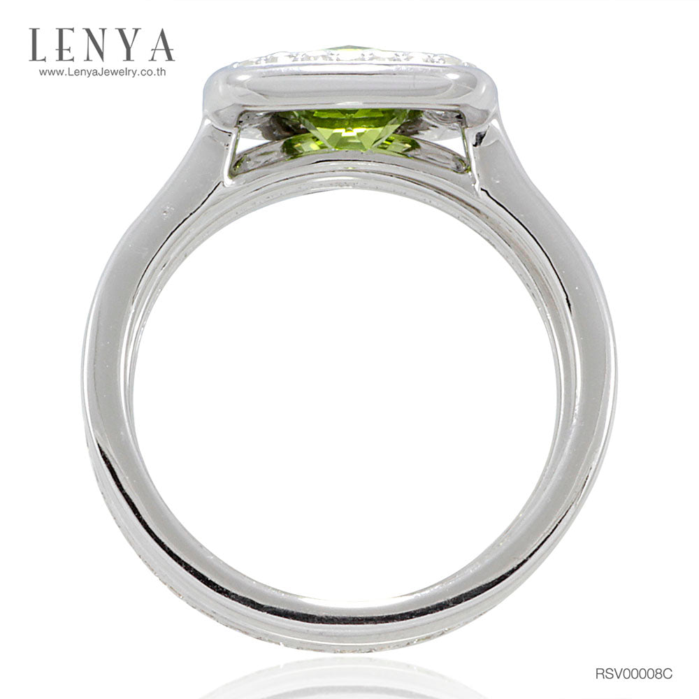 LENYA แหวนเงินแท้ ประดับพลอยเพอริดอท และ CZ หรูหรา เพิ่มความมั่นใจ